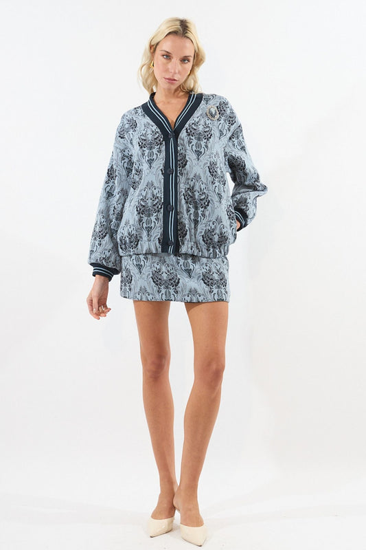 Giubbotto Jacquard blu - HaveOne