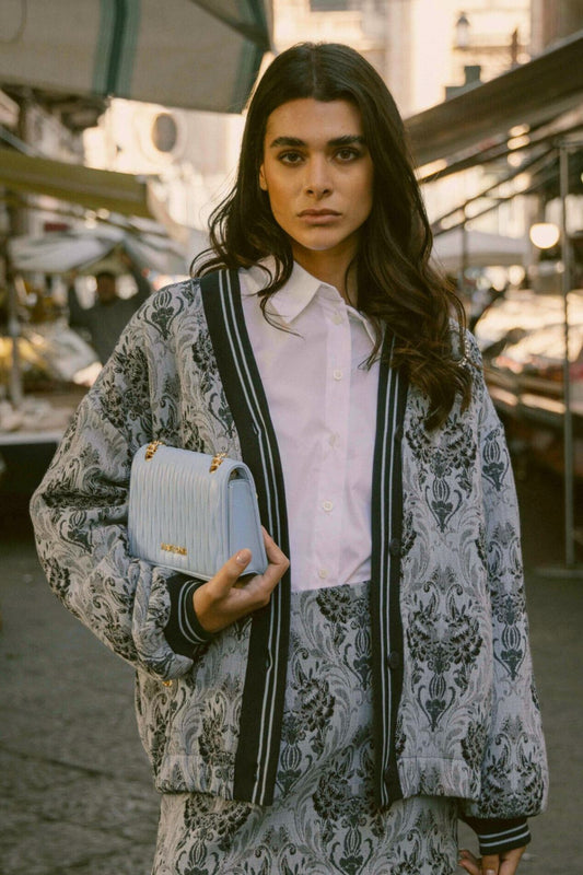 Giubbotto Jacquard blu - HaveOne