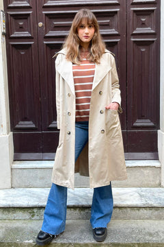 Trench over con tasconi beige - HaveOne