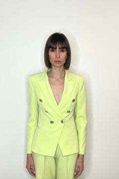 Giacca doppio petto sfiancata colore light green - Silence Limited