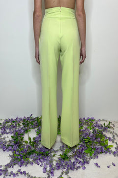 Pantalone palazzo vita alta colore light green - Silence Limited