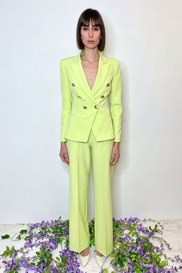 Pantalone palazzo vita alta colore light green - Silence Limited