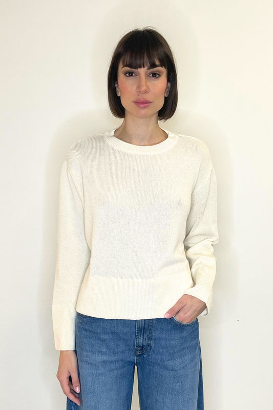 Maglia girocollo modello scatola panna - Haveone
