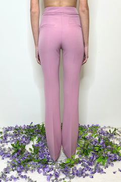 Pantalone vita alta modello Flare rosa - Silence Limited