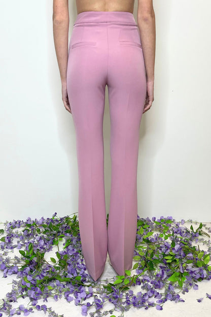 Pantalone vita alta modello Flare rosa - Silence Limited