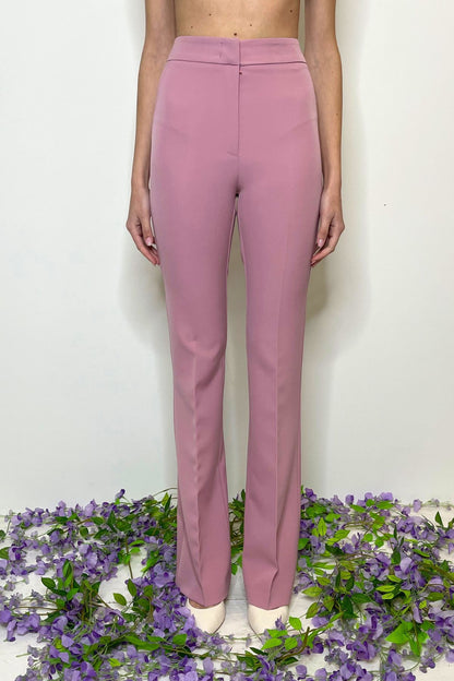 Pantalone vita alta modello Flare rosa - Silence Limited