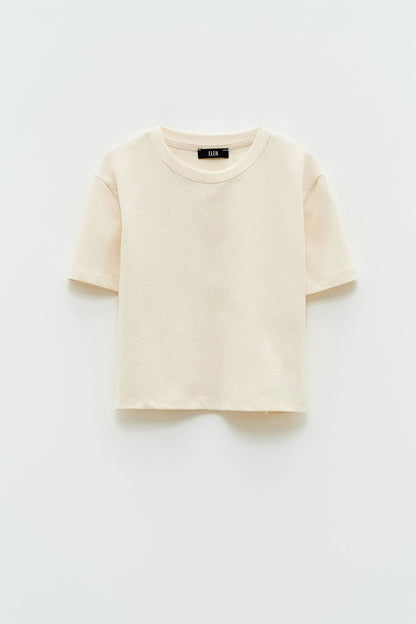 T-shirt crop crema - Eleh