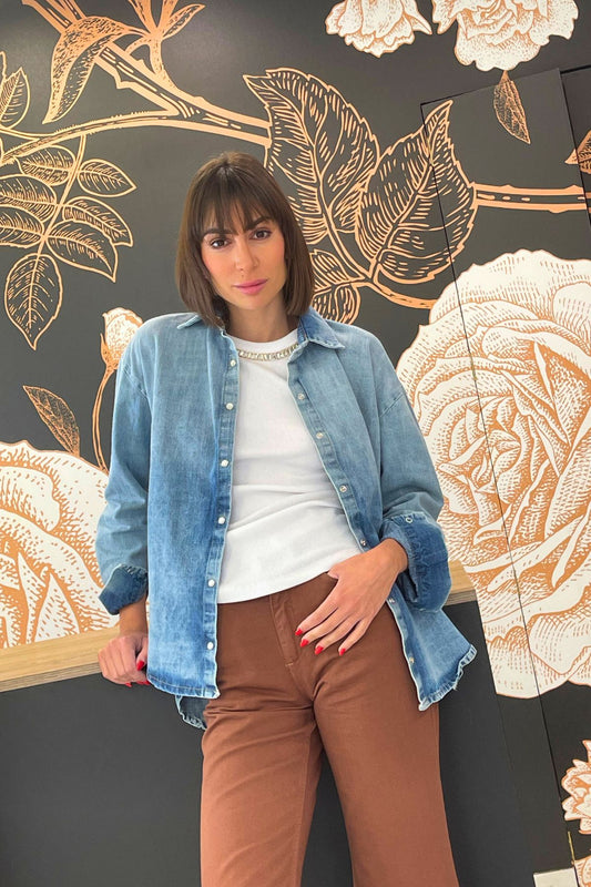 Camicia Denim overcon  bottoni in madreperla - Have One