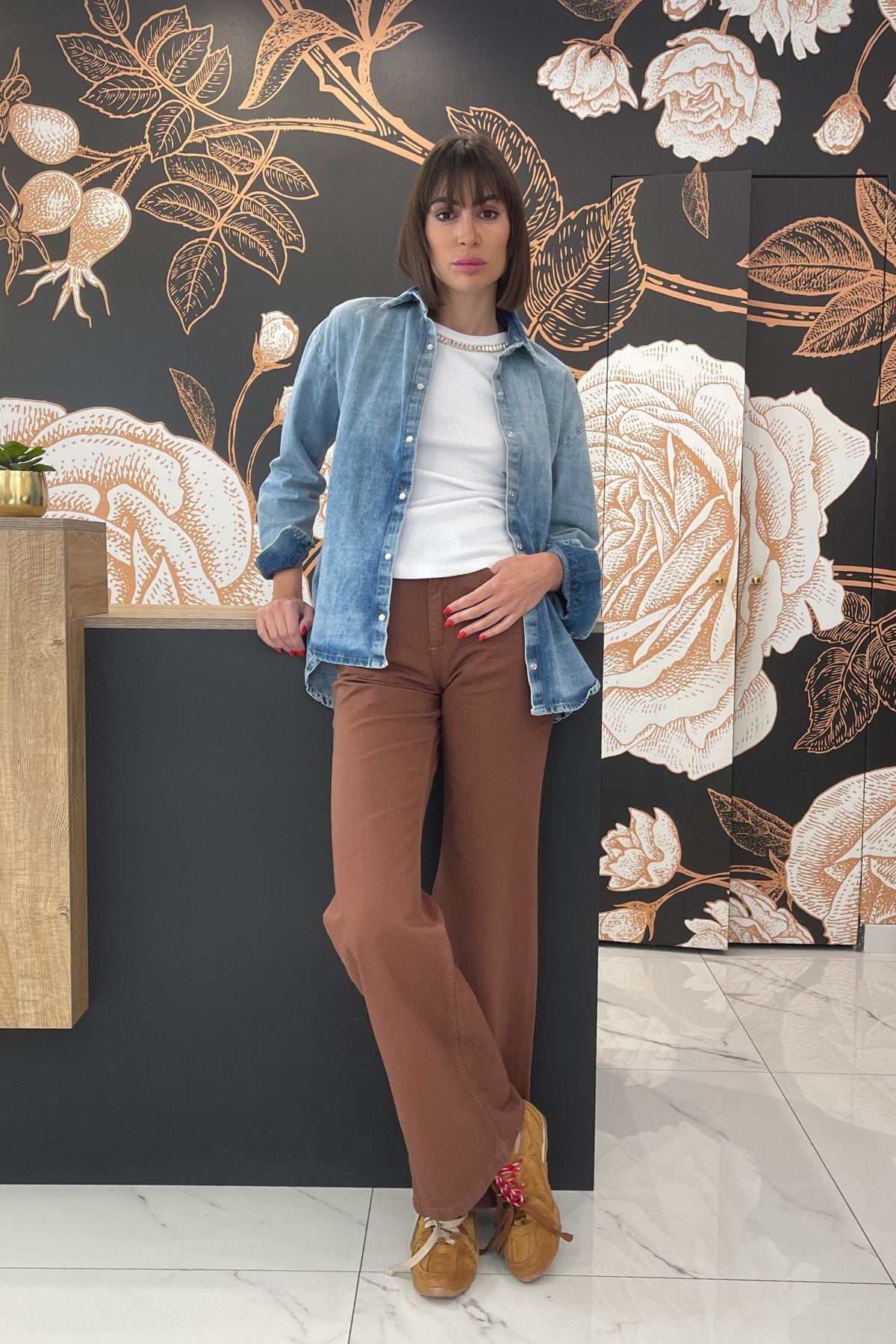 Camicia Denim overcon  bottoni in madreperla - Have One