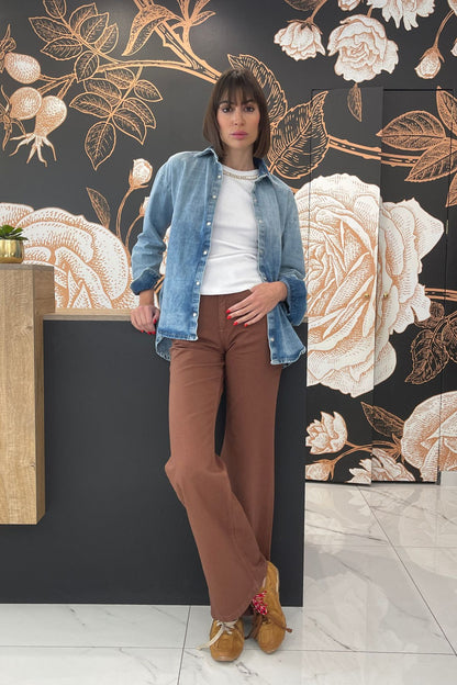 Camicia Denim overcon  bottoni in madreperla - Have One