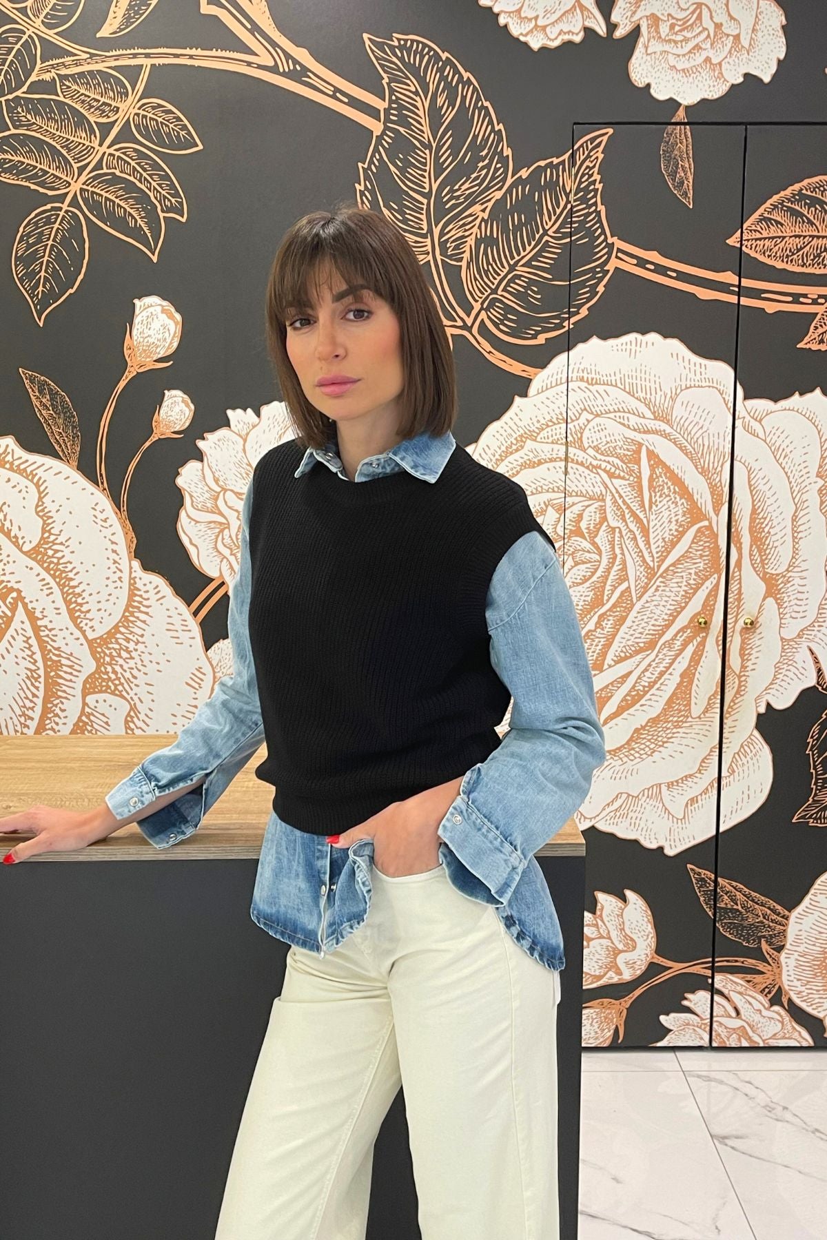 Camicia Denim overcon  bottoni in madreperla - Have One