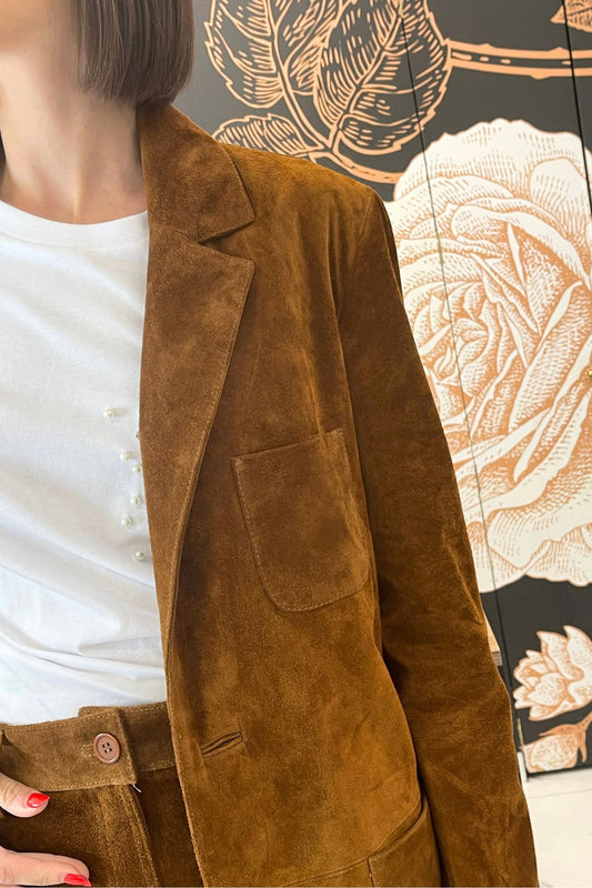 Giacca over in vera pelle colore cognac - Vicolo