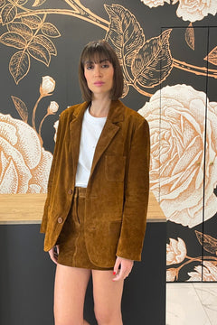 Gonna mini in vera pelle colore cognac - Vicolo