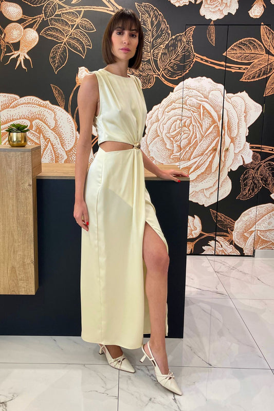 Abito lungo cut out con spacco frontale - Kontatto
