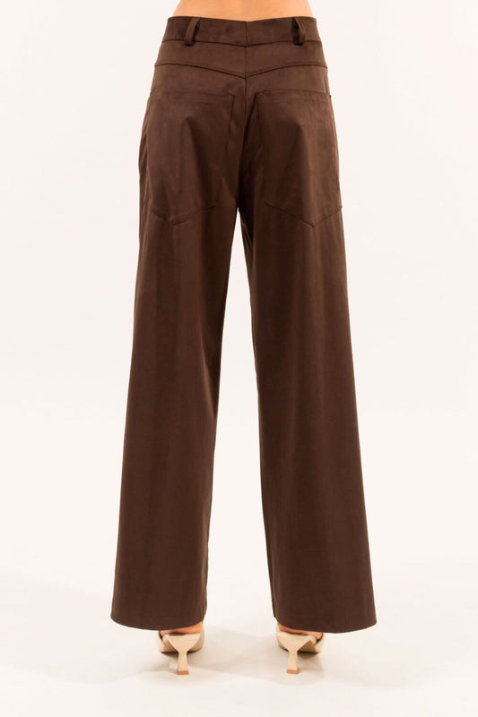 Pantalone wide leg in suede  - Kontatto