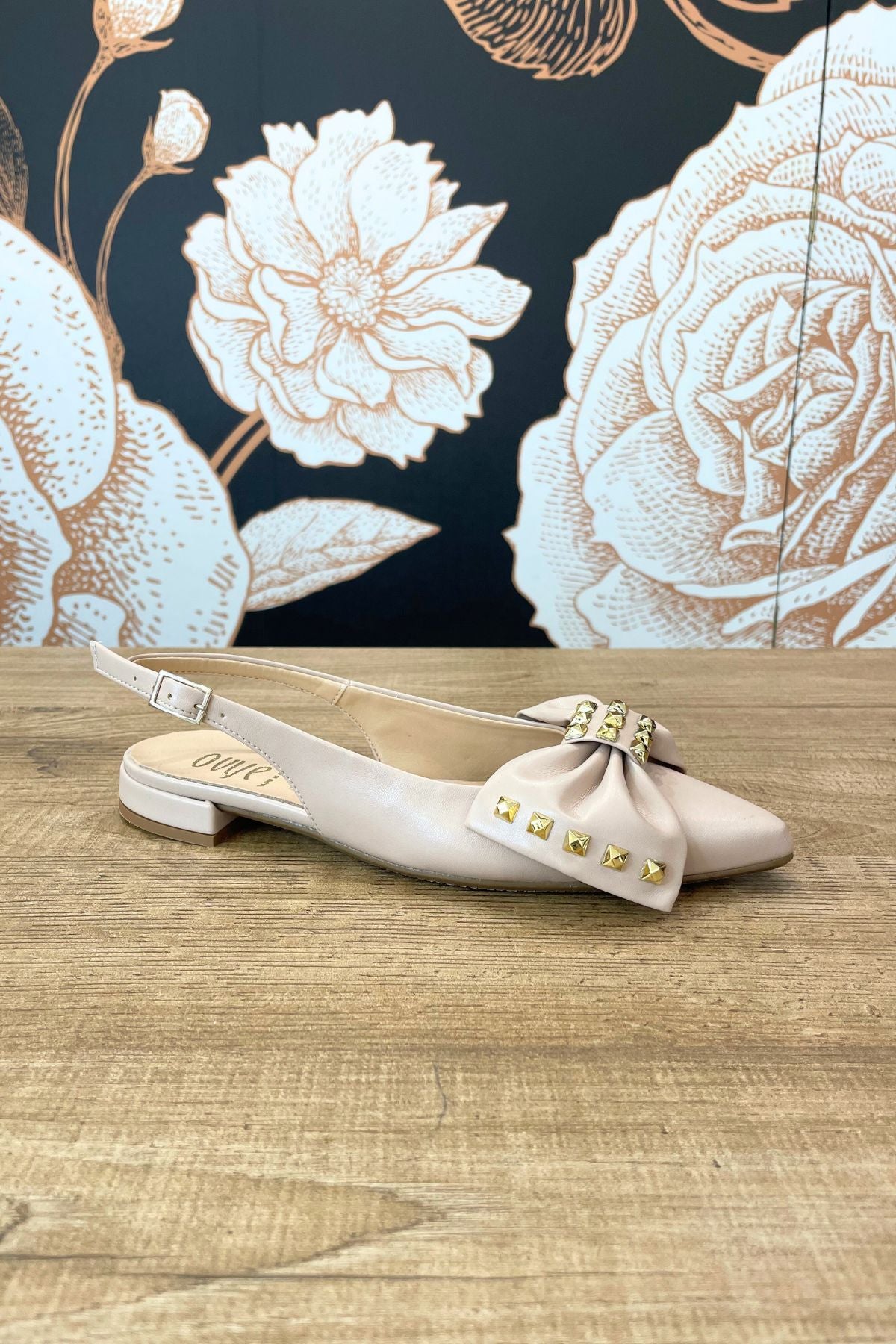 Slingback flat nude con fiocco - Ovyè