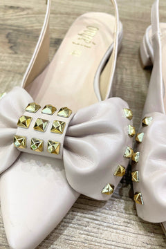 Slingback flat nude con fiocco - Ovyè