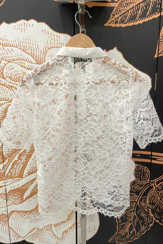 T-shirt polo in pizzo bianca - Have One