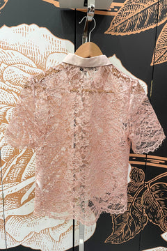 T-shirt polo in pizzo rosa - Have One