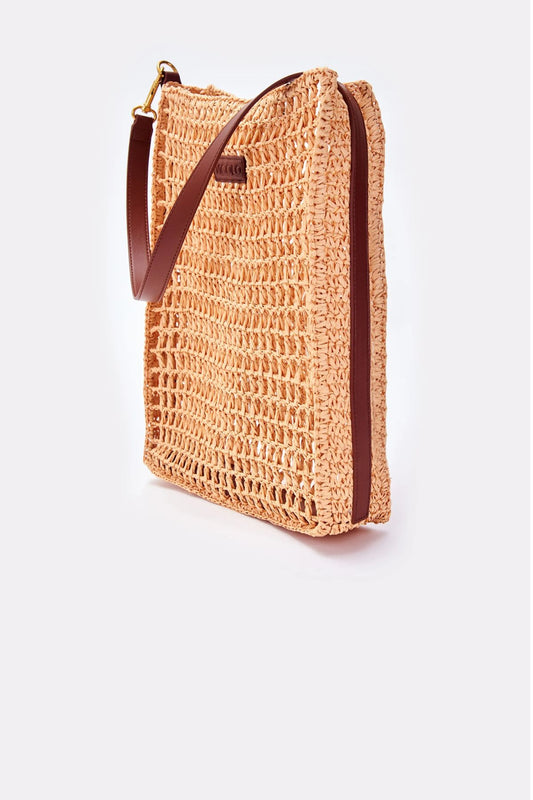 Borsa a rete in raffia a spalla - Vicolo
