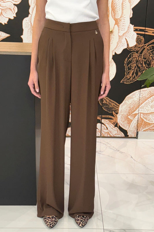 Pantalone palazzo pinces moro - Souvenir Clubbing