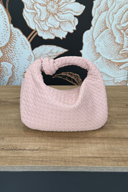 Borsa intrecciata con nodo colore Rosa
