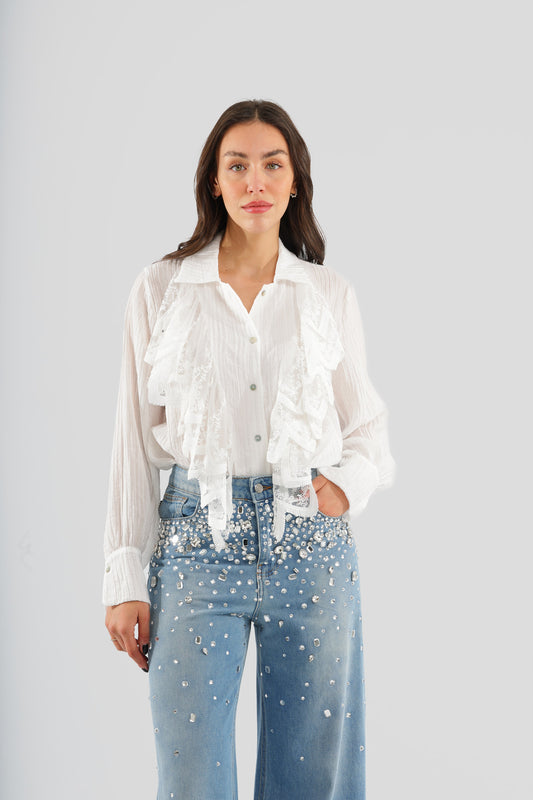 Camicia jabot bianca - HaveOne