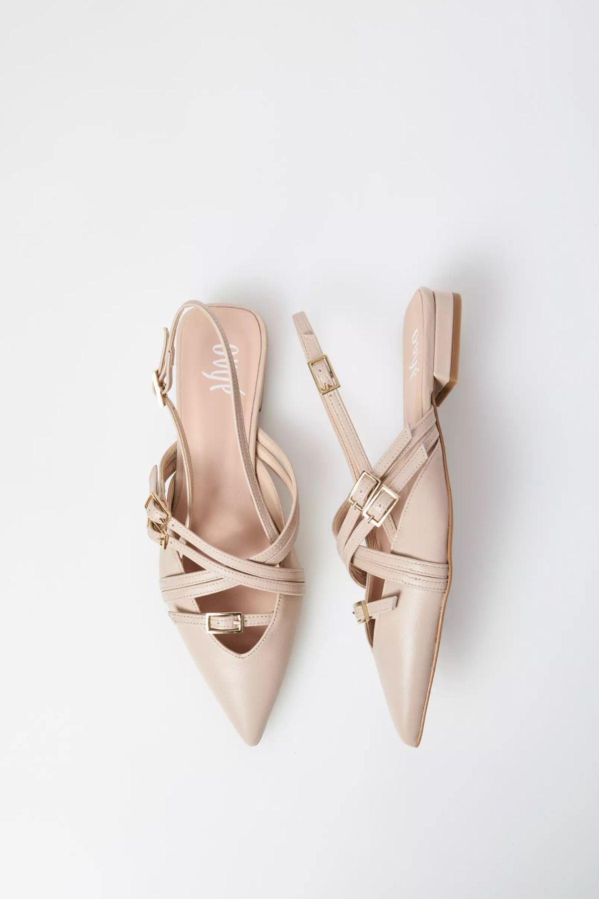 Slingback in pelle KAYTLYN nude - Ovye