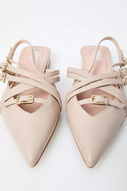 Slingback in pelle KAYTLYN nude - Ovye