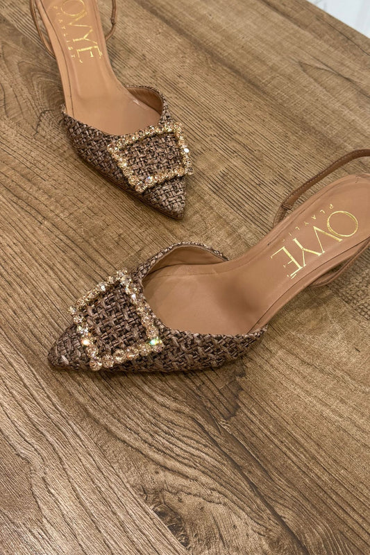 Slingback in raffia naturale - Ovye