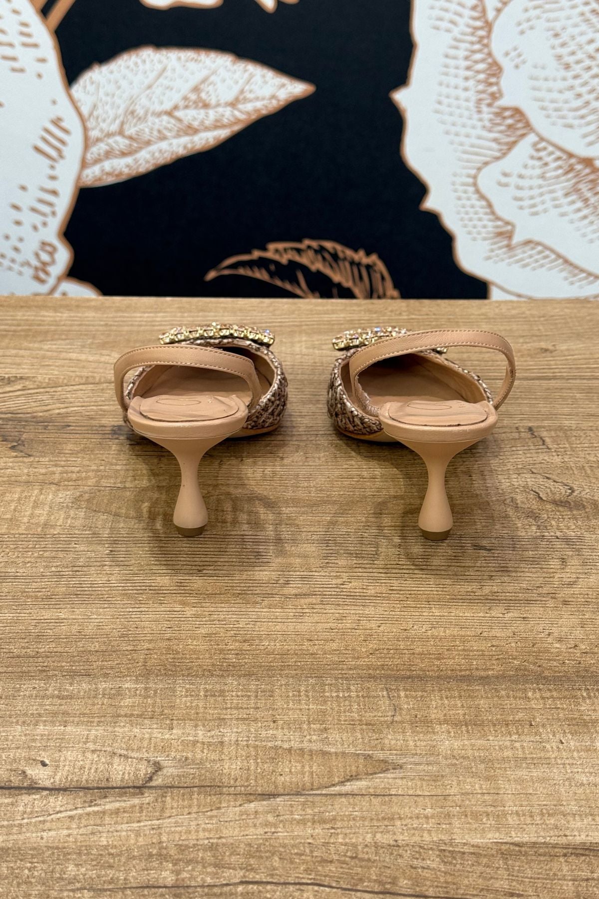 Slingback in raffia naturale - Ovye