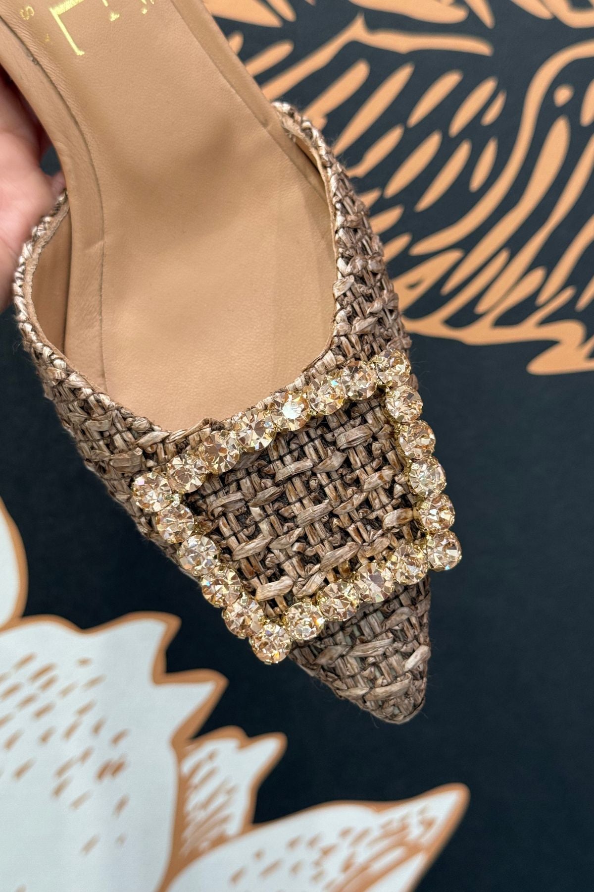 Slingback in raffia naturale - Ovye