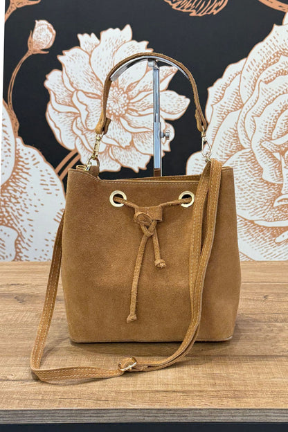 Secchiello suede cuoio chiaro - Emporio Club