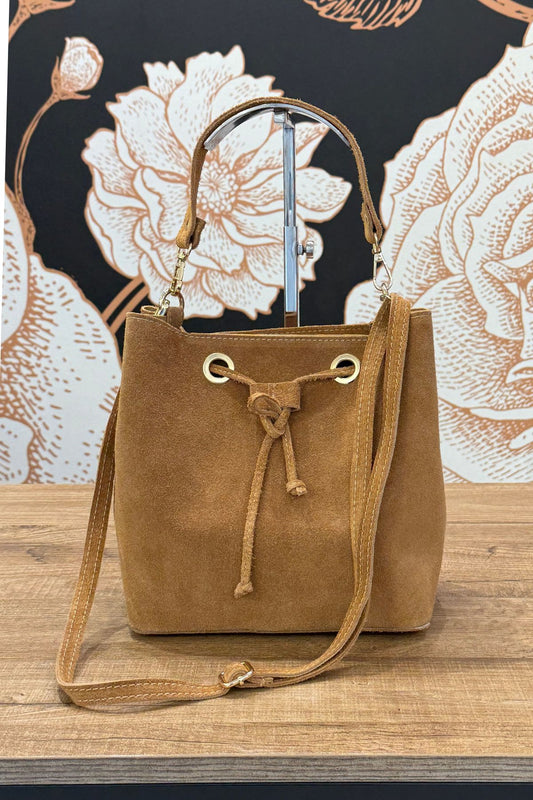Secchiello suede cuoio chiaro - Emporio Club