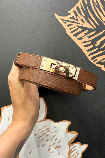 Cintura in pelle modello 'Hermes' vari colori chiusura oro  - Emporio Club