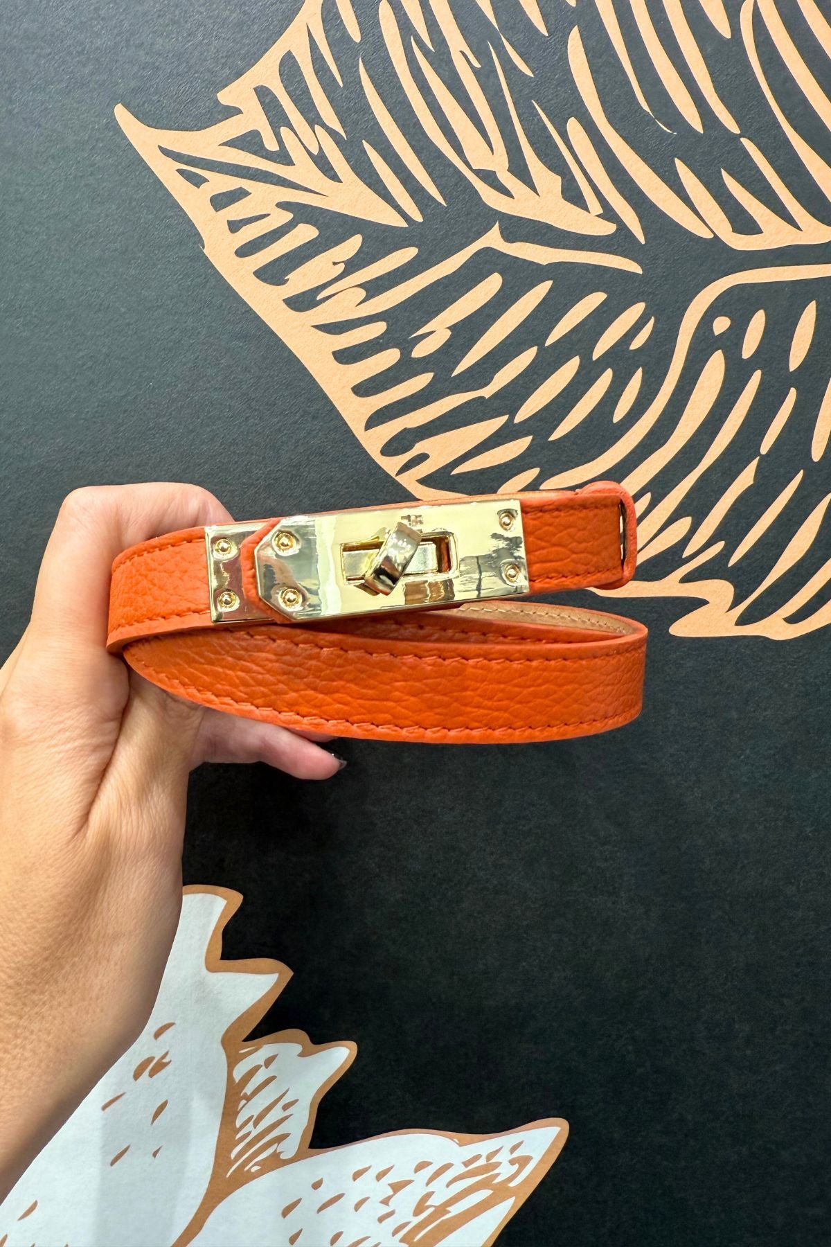 Cintura in pelle modello 'Hermes' vari colori chiusura oro  - Emporio Club