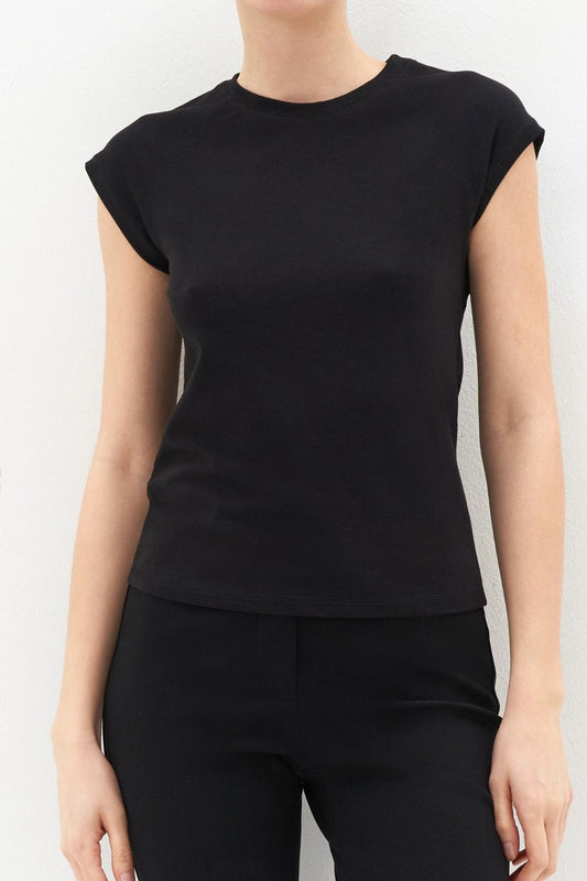 T-shirt basic Fit aderente nero - Lumina