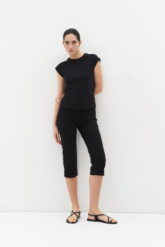 T-shirt basic Fit aderente nero - Lumina