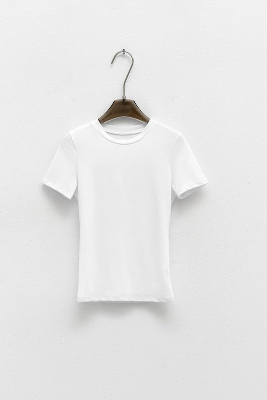 T- shirt maniche corte basic bianco - Lumina