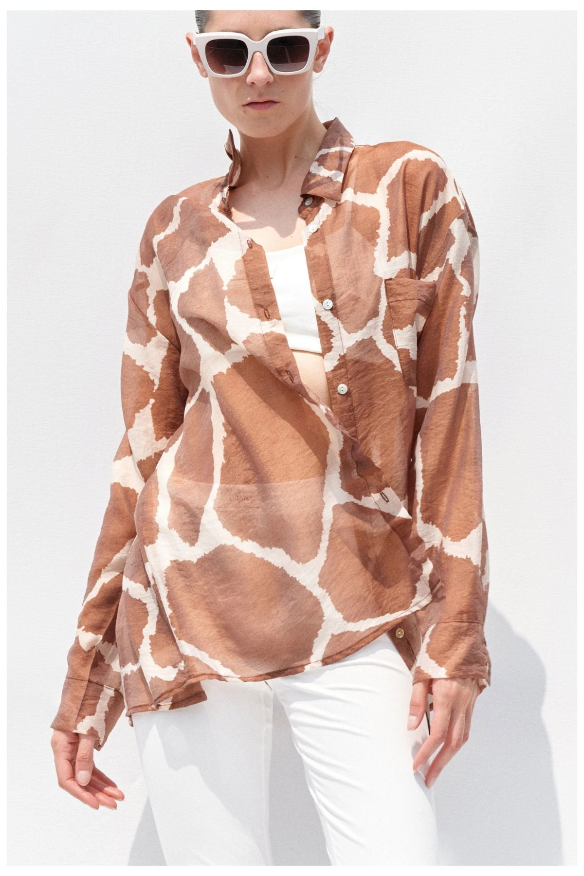 Camicia fluida stampa animalier - Lumina