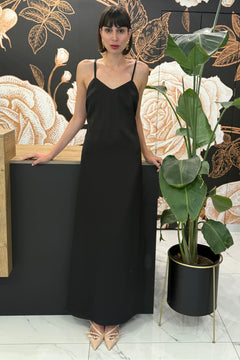 Abito design sottoveste nero - Silence Limited