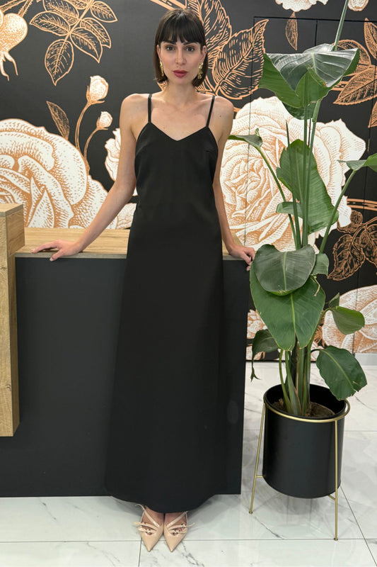 Abito design sottoveste nero - Silence Limited