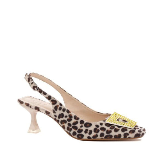 Slingback maculato naturale